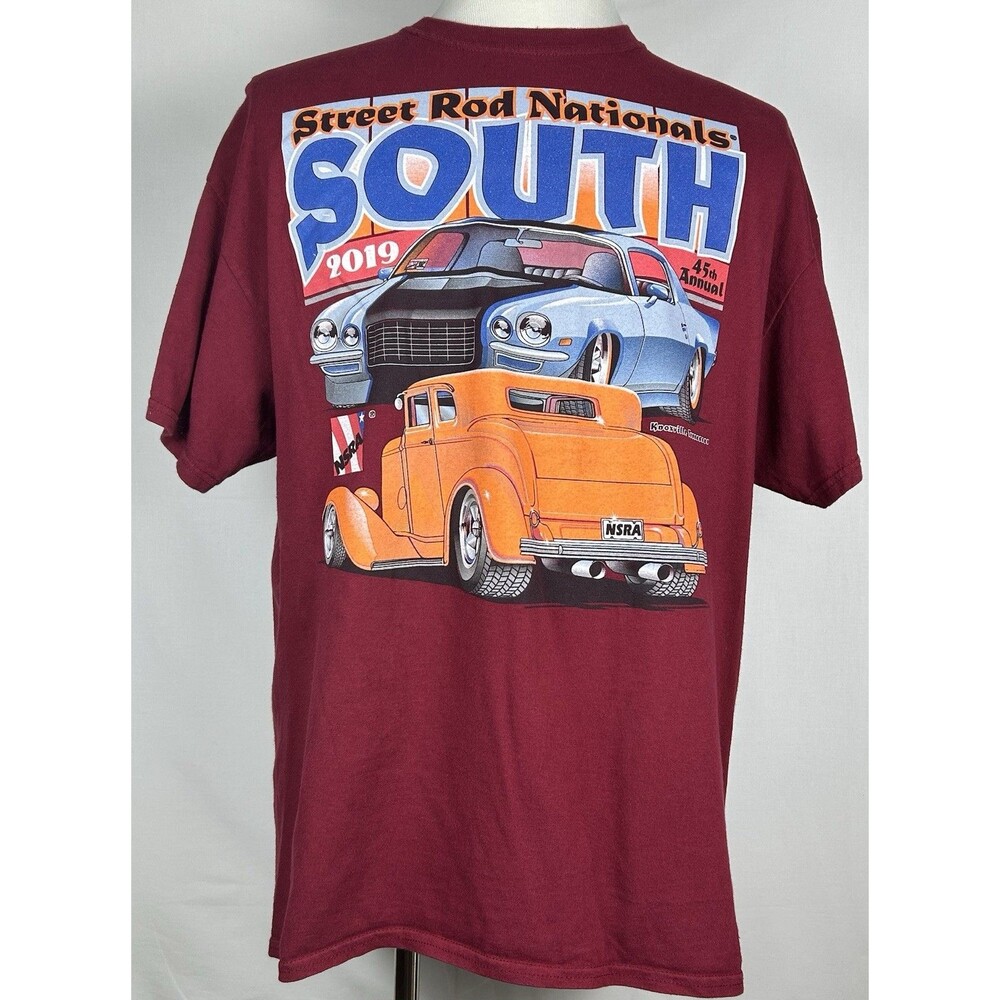 NSRA Street Rod Nationals Men’s XLarge Graphic T-Shirt 2019 Gildan Red